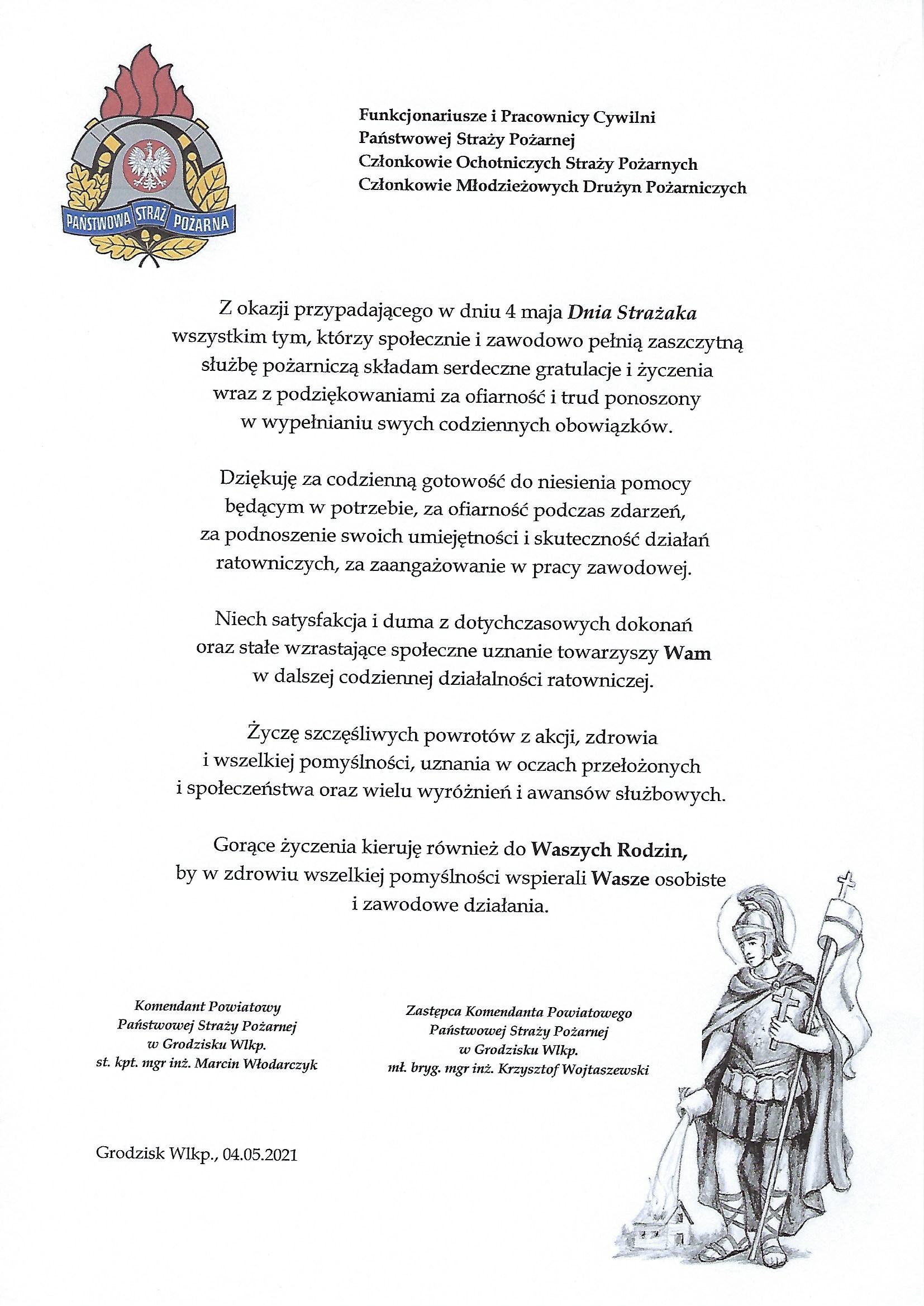 ŻYCZENIA DZIEŃ STRAŻAKA