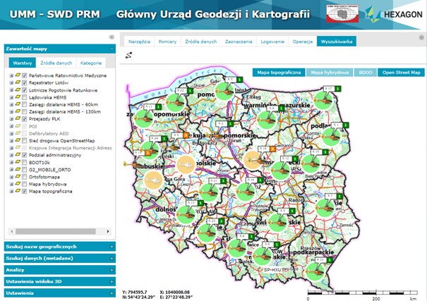 Widok portalu z Systemu Uniwersalnego Modułu Mapowego.