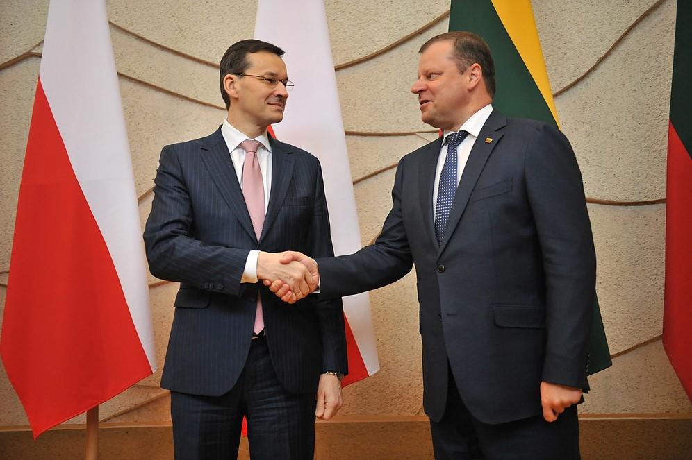Premier Mateusz Morawiecki i premier Saulius Skvernelis.