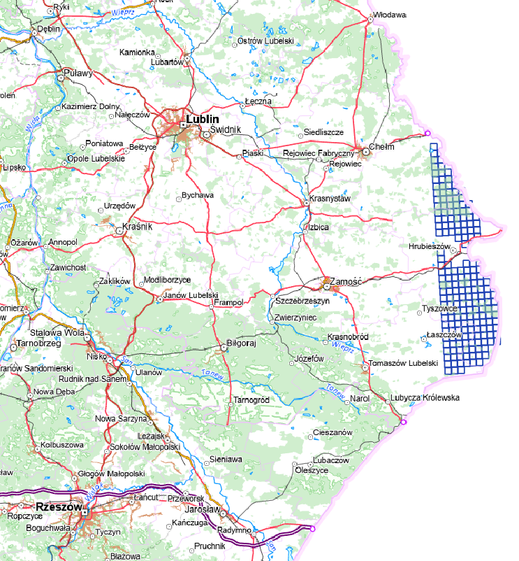 Ilustracja przedstawia zrzut ekranu z zasięgiem nowo przyjętych danych