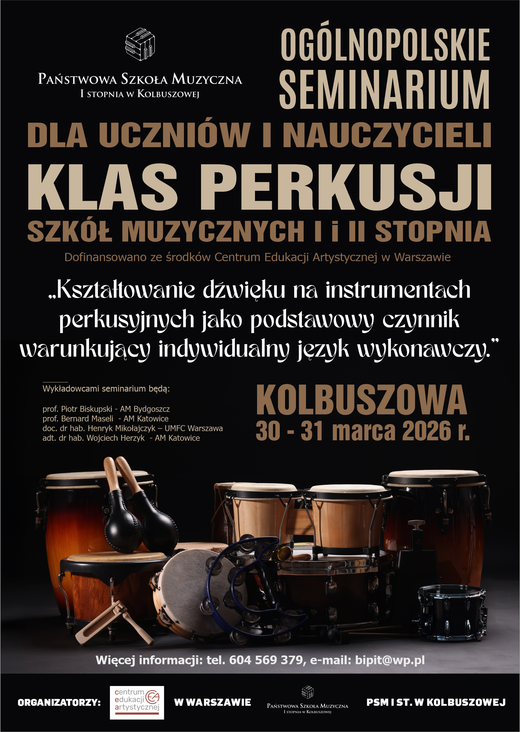 Plakat na seminarium perkusyjne 2026