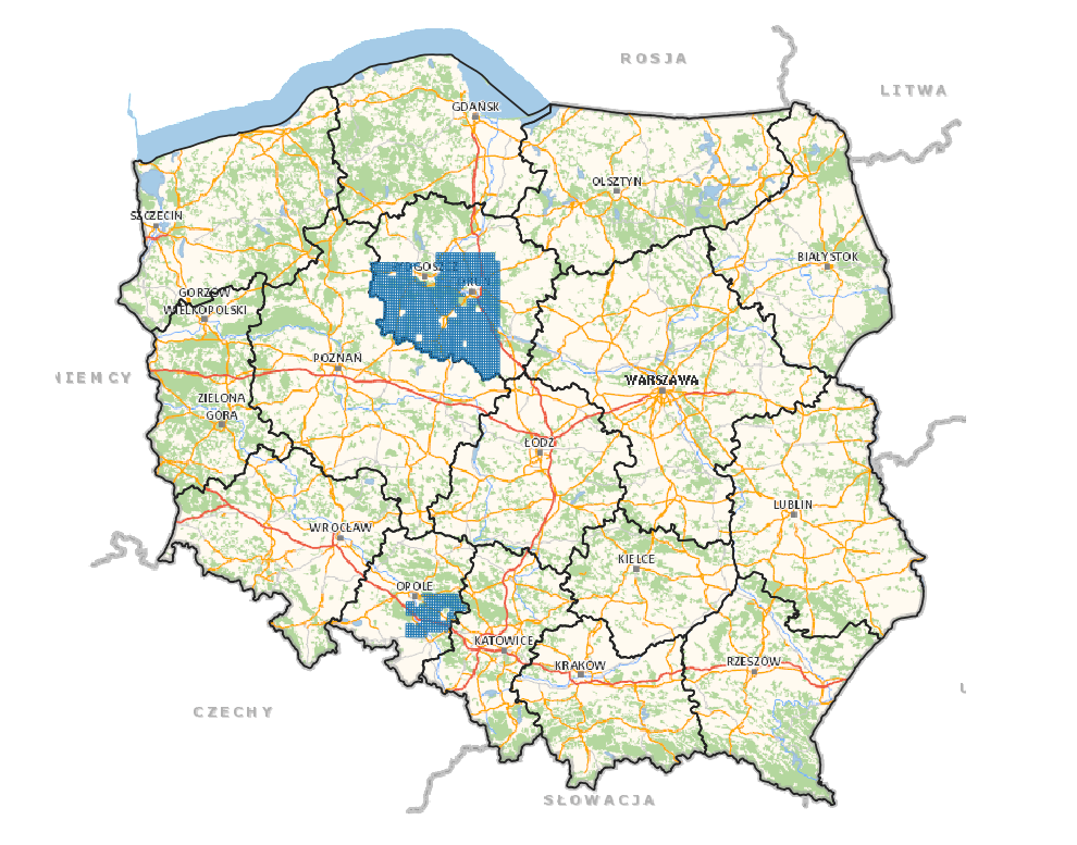 Ilustracja przedstawia zrzut ekranu z zasięgiem nowo przyjętych danych