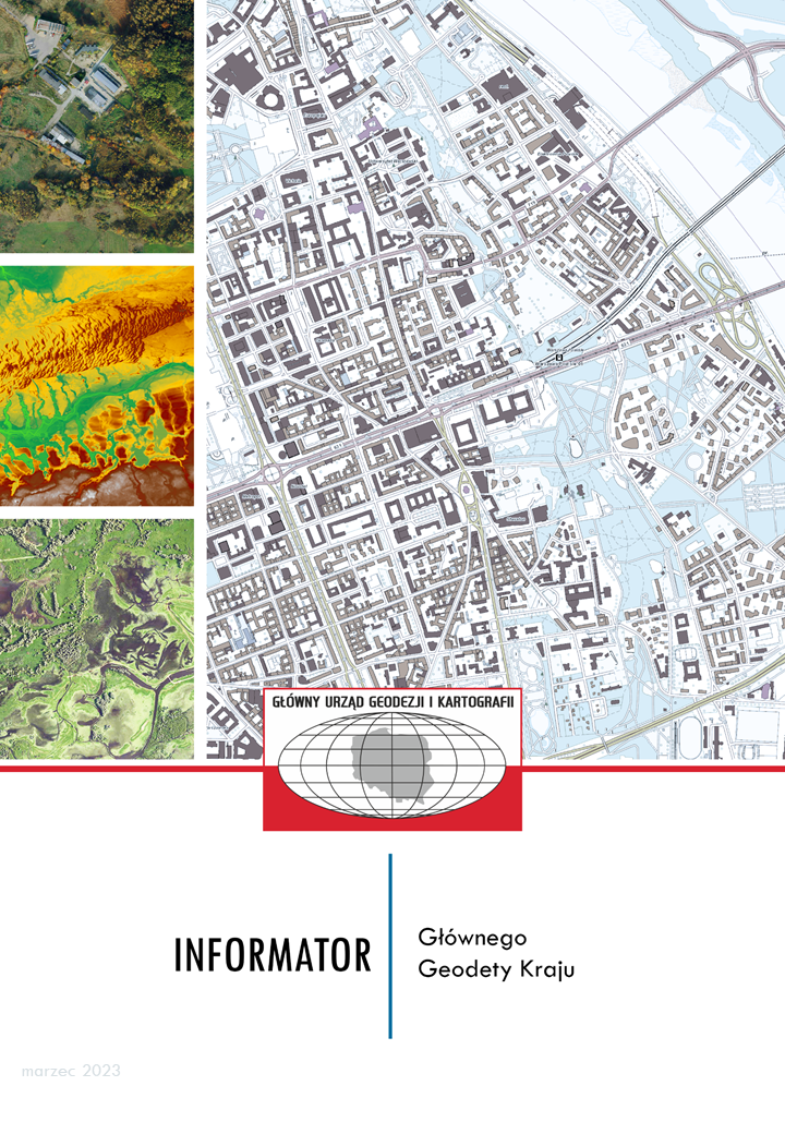 Okładka "Informatora Głównego Geodety Kraju" - wydanie 4, marzec 2023