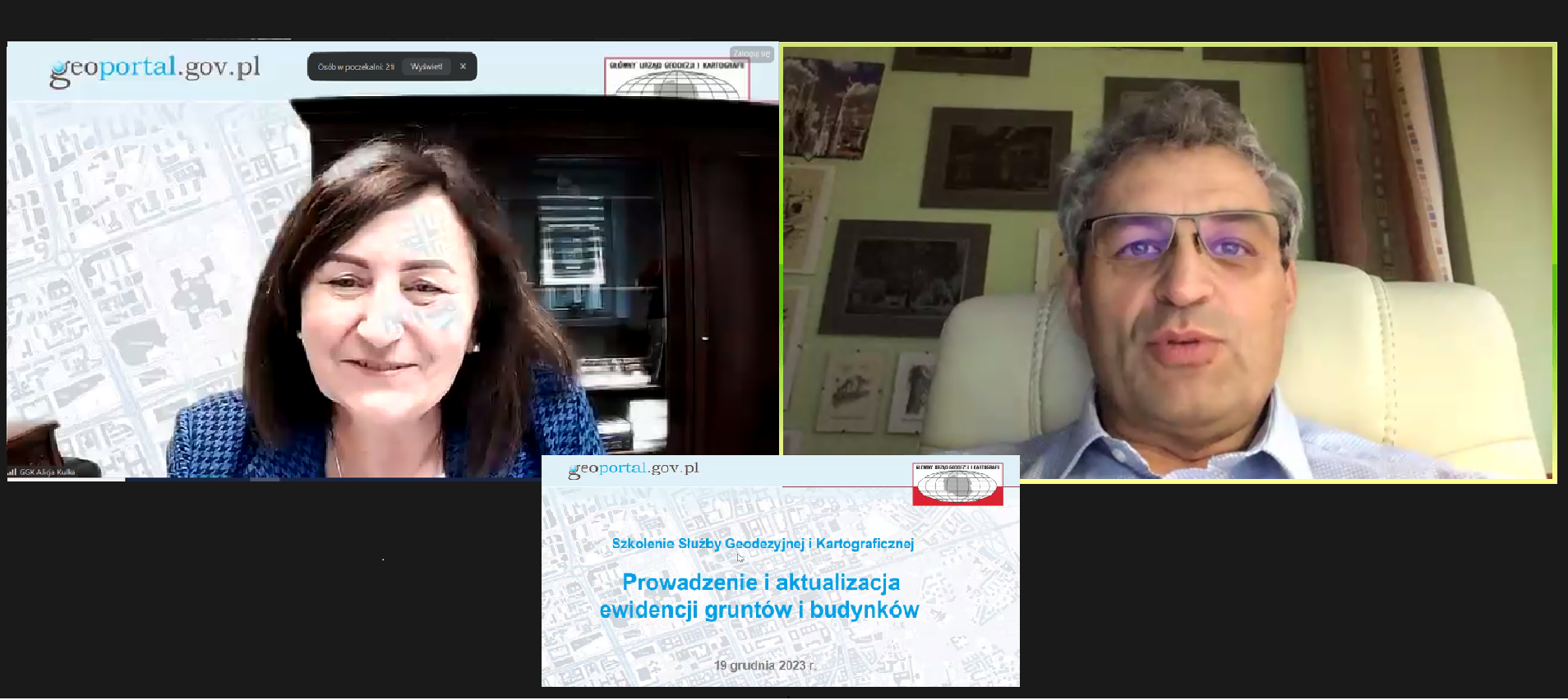 ilustracja przedstawia GGK Alicję Kulkę i sędziego Mariana Wolanina