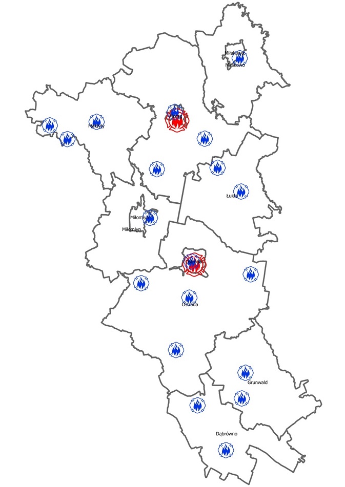 Mapa OSP KSRG