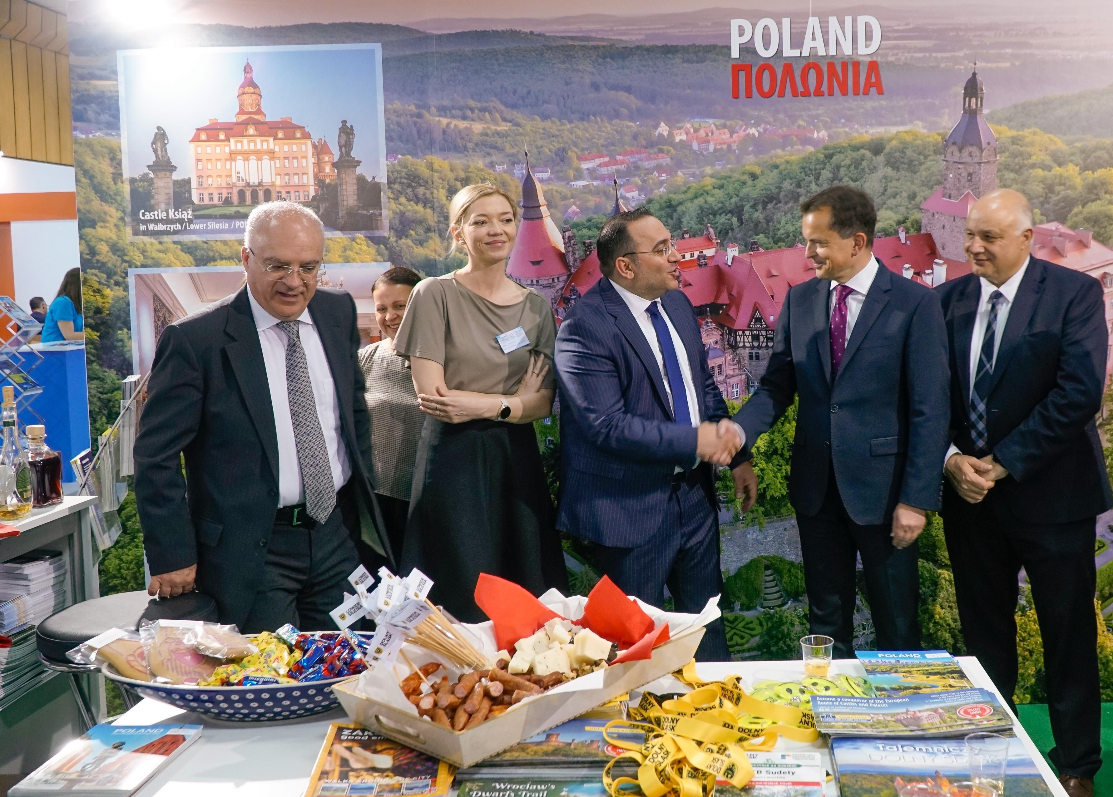 Deputy Minister of Tourism C.Koumis at the Polish stand 