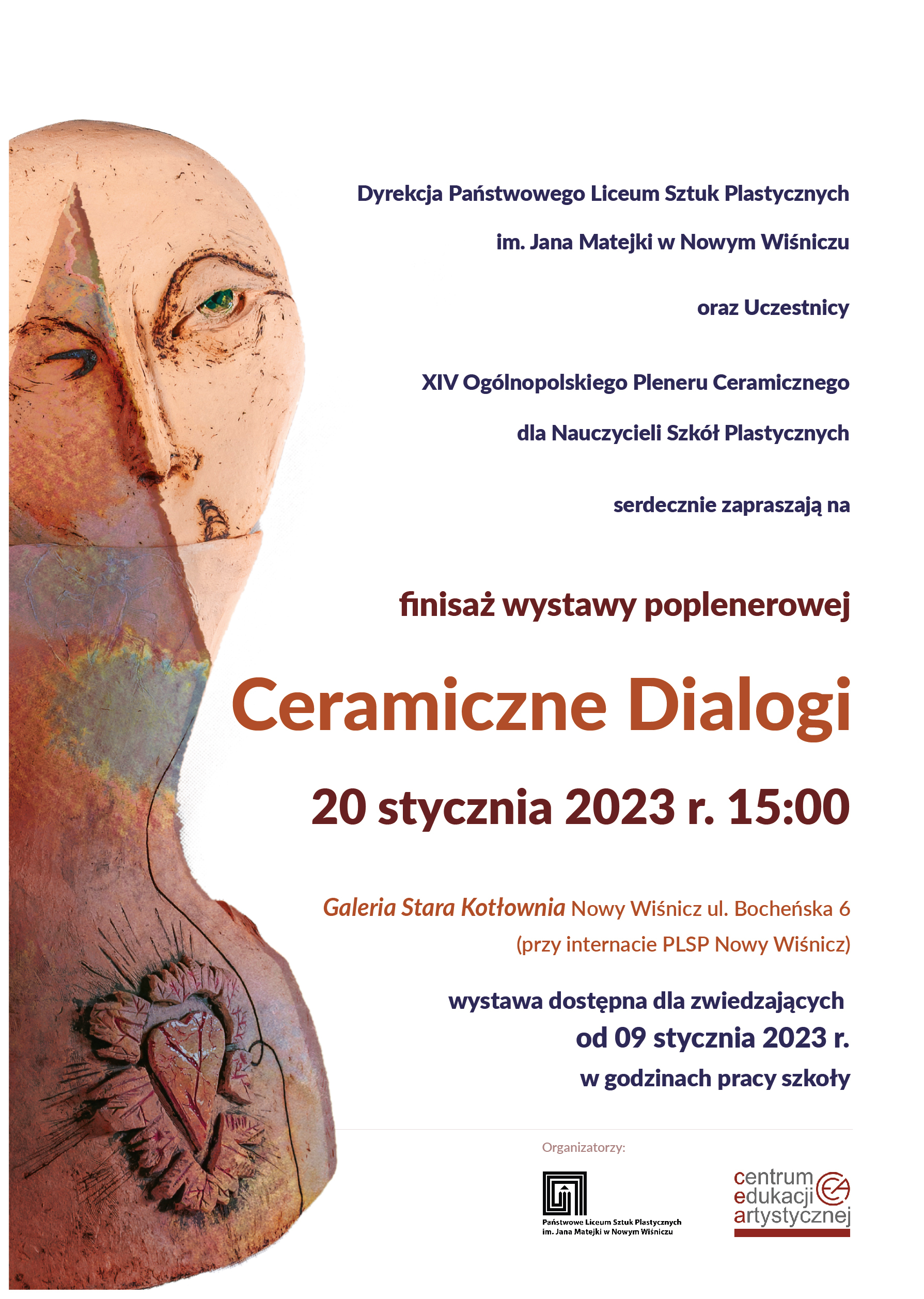 Zaproszenie na finisaż wystawy Ceramiczne Dialogi