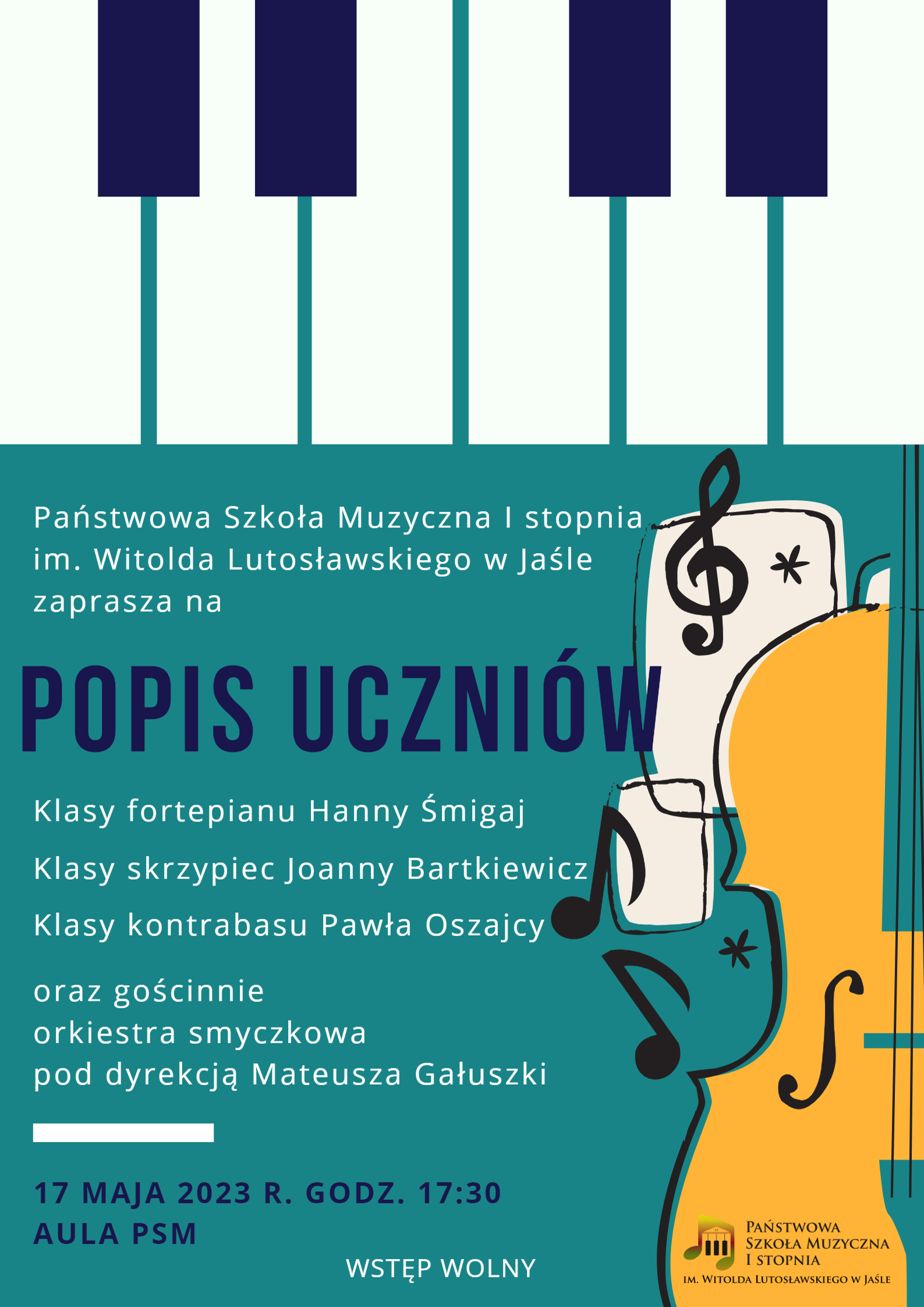 Popis uczniów klasy fortepianu, skrzypiec i kontrabasu