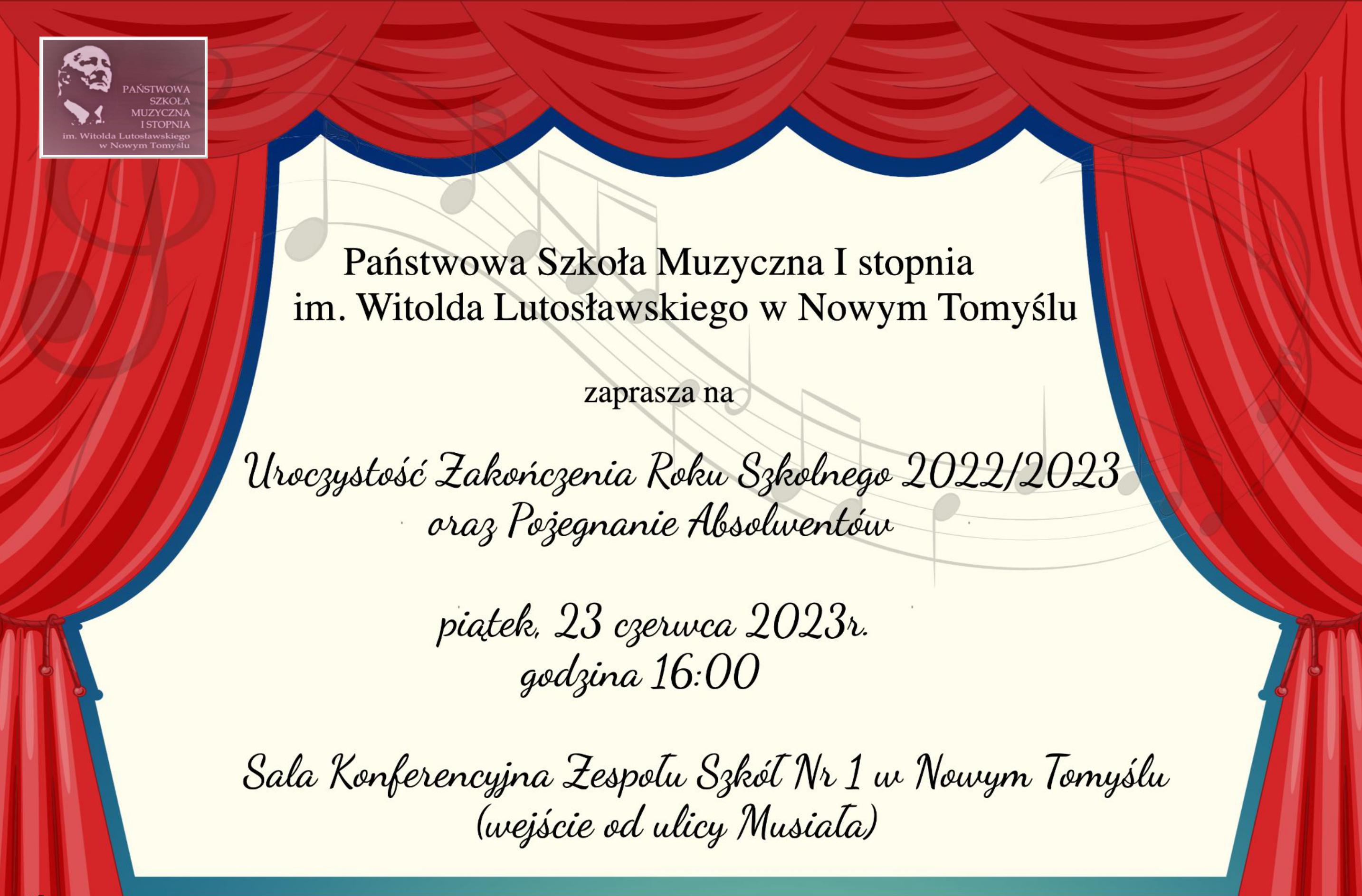 Plakat Zakończenie Roku Szkolnego