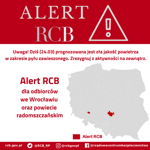 Alert RCB - 24 marca - smog.