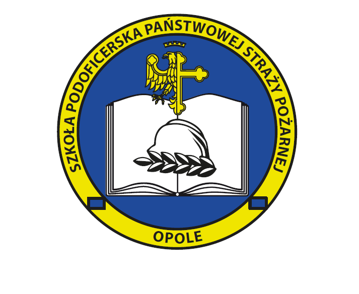 Zdjęcie przedstawia logo Szkoły Podoficerskiej PSP w Opolu.
