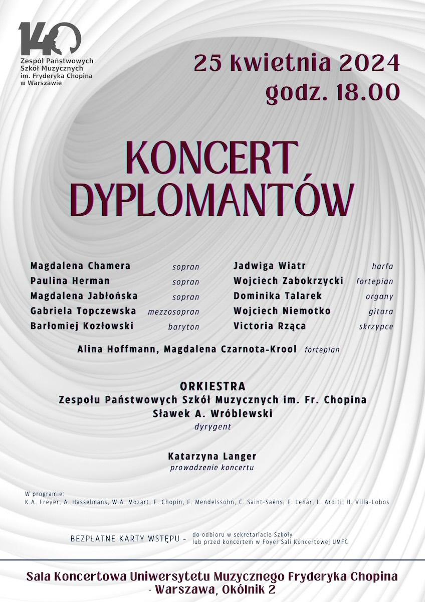 Afisz - Koncert Dyplomantów, 25.04.2024
