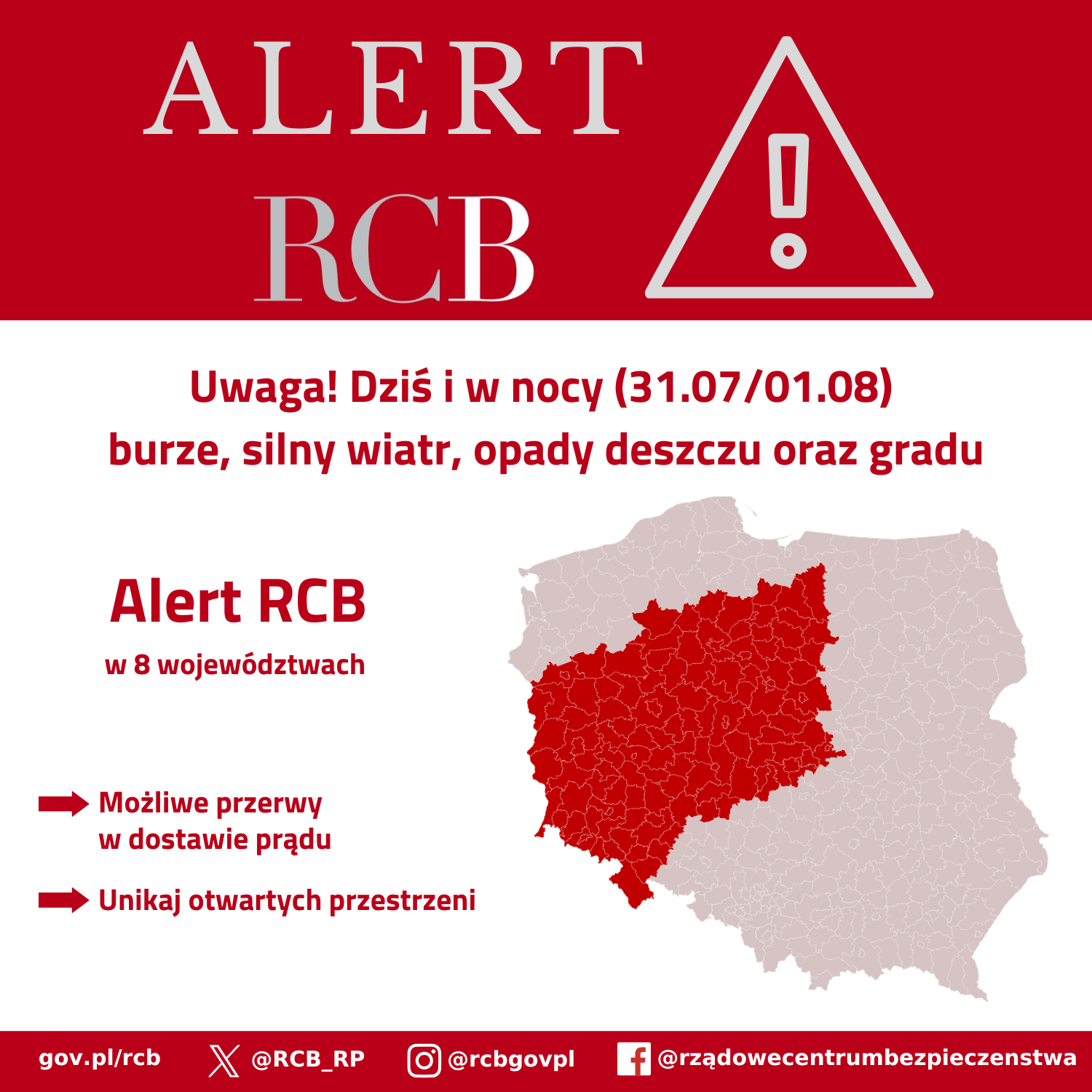 Alert RCB 31 lipca