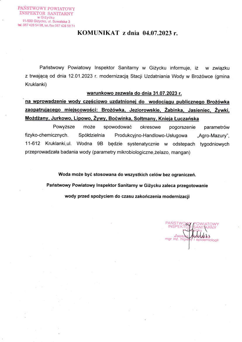 komunikat z dnia 04.07.2023 r. 