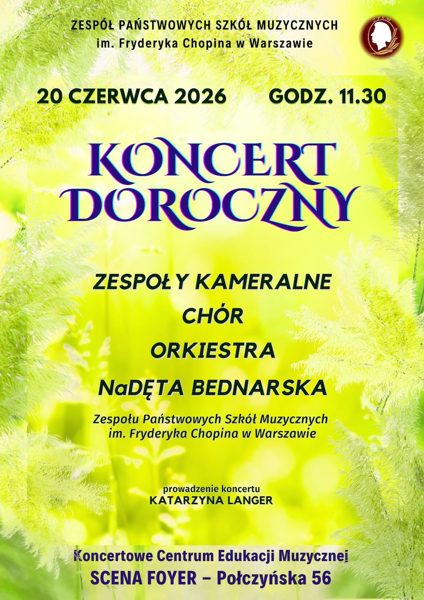 Afisz - 20.06.2026 godz. 11.30 - Koncert doroczny