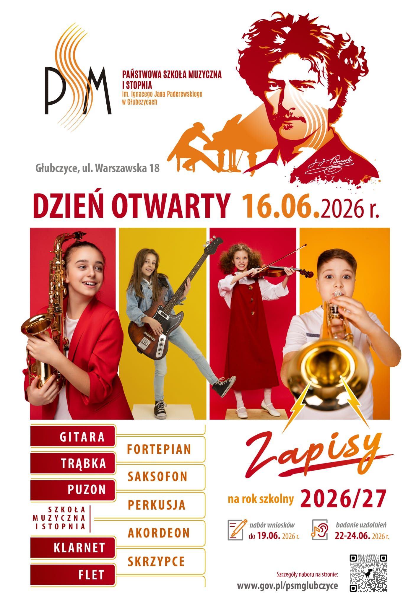 Dzień otwarty w PSM I stopnia w Głubczycach - 16 czerwca 2026 r.