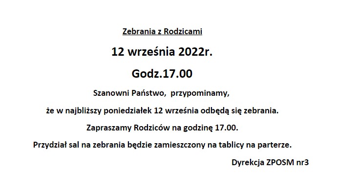 Zebranie z rodzicami