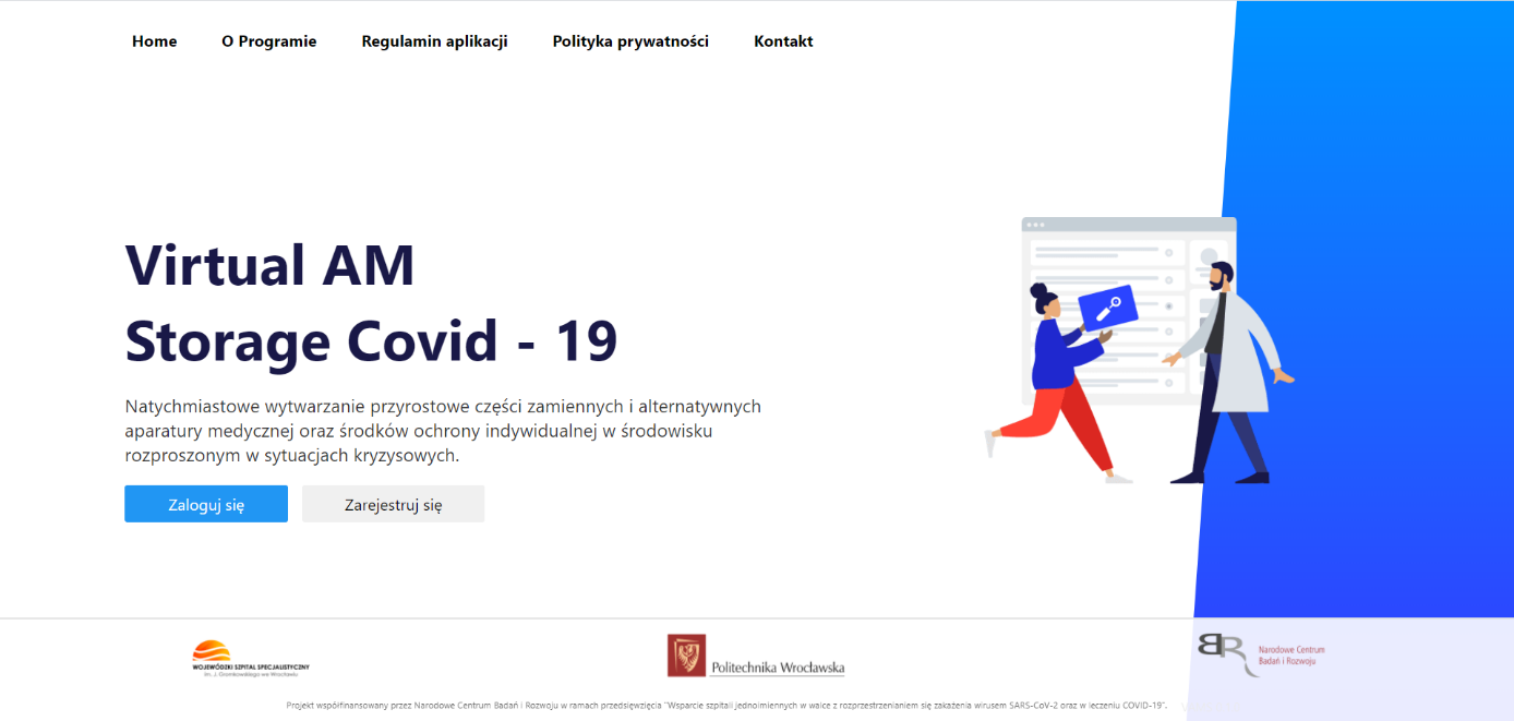 Zrzut ekranu z opracowanej aplikacji