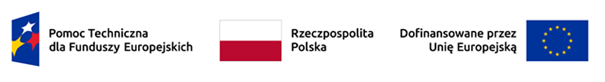 Logo Funduszu Europejskiego, logo Unii Europejskiej, flaga Polski.
