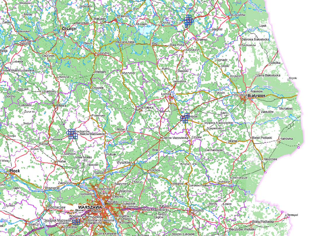 Ilustracja przedstawia zrzut ekranu z zasięgiem nowo przyjętych danych