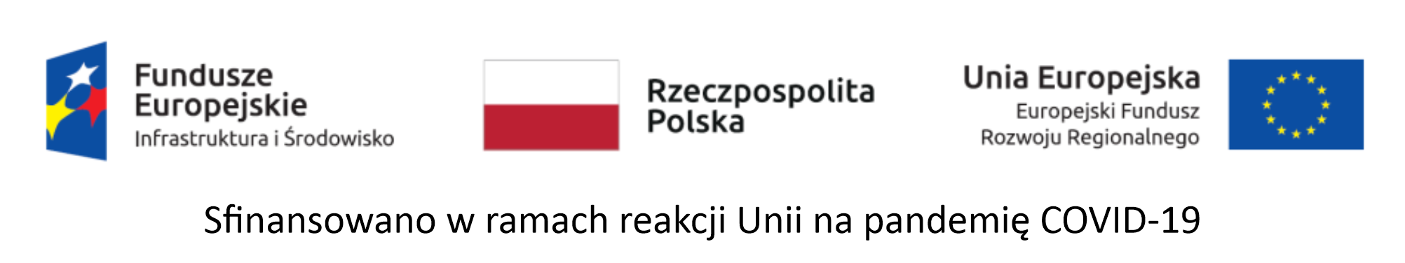 Logotypy: Funfusze Europejskie - Infrastruktura i Środowisko, Rzeczpospolita Polska, UE - Europejski Fundusz Rozwoju Regionalnego