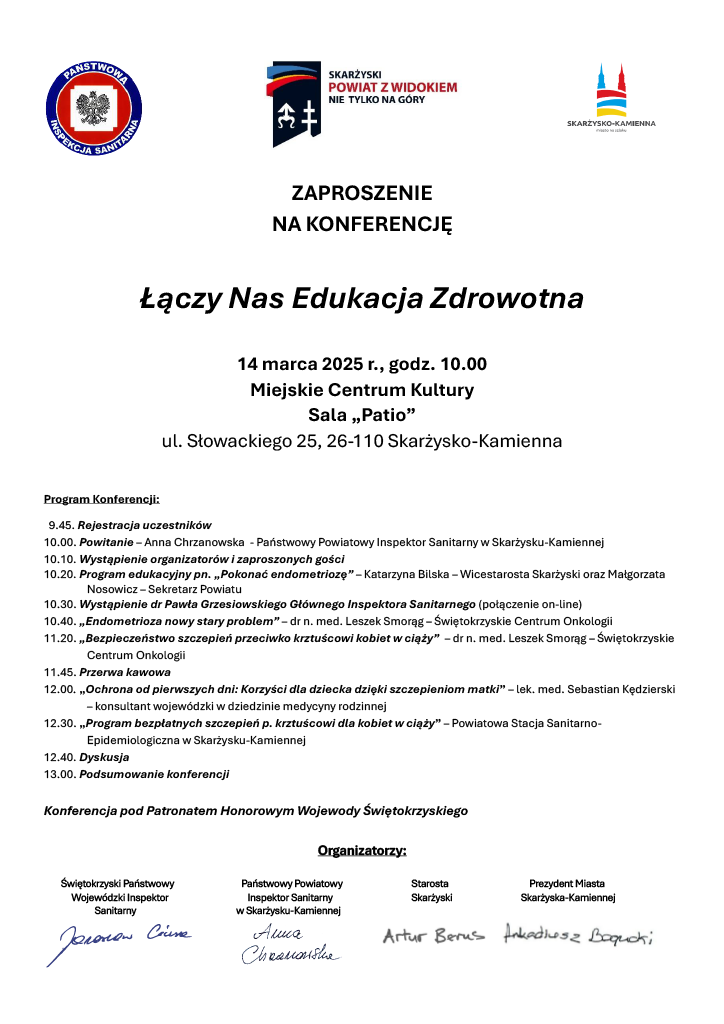 Zaproszenie na Konferencję Łączy Nas Edukacja Zdrowotna