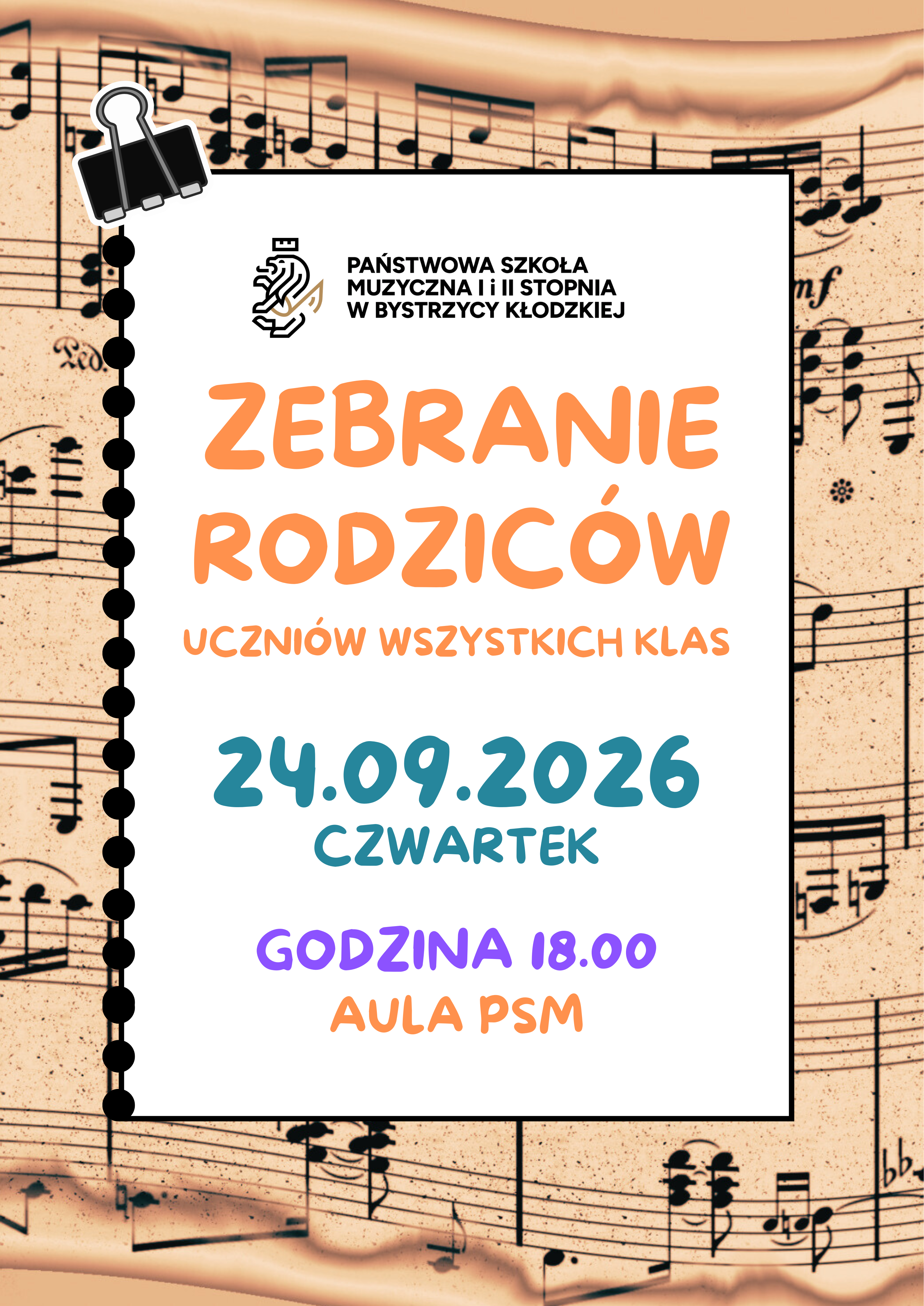 Zebranie rodziców uczniów wszystkich klas