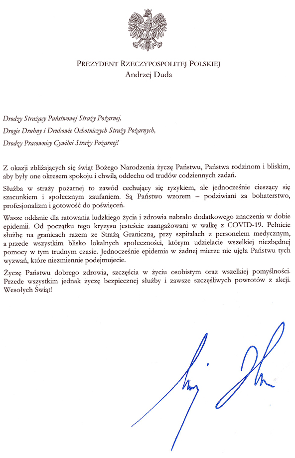 Życzenia Bożonarodzeniowe Prezydenta Andrzeja Dudy