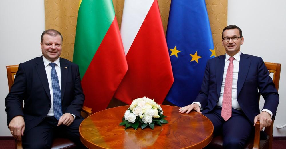 Premier Saulius Skvernelis i premier Mateusz Morawiecki w Krynicy-Zdrój.