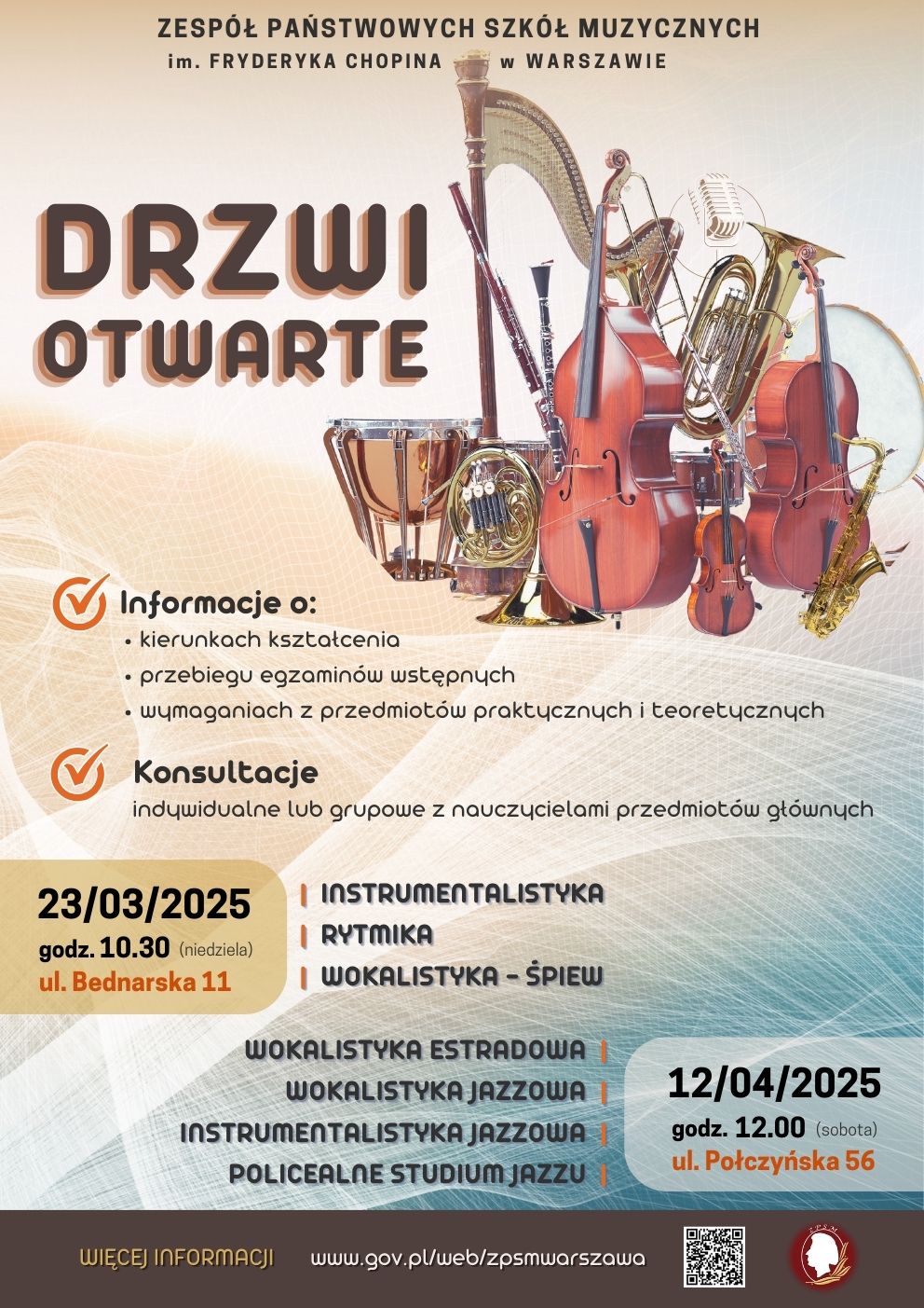 Grafika - dni otwarte Szkoły i rekrutacja na rok szkolny 2025-26