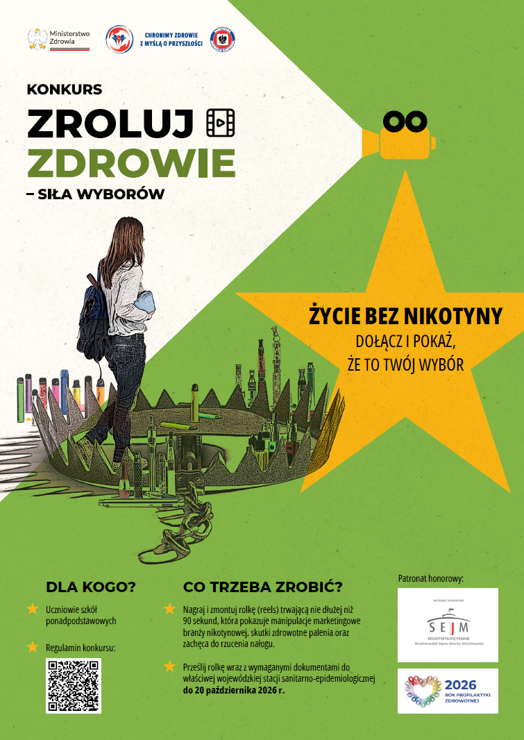 plakat informujący o II edycji konkursu "Zroluj zdrowie - siła wyborów