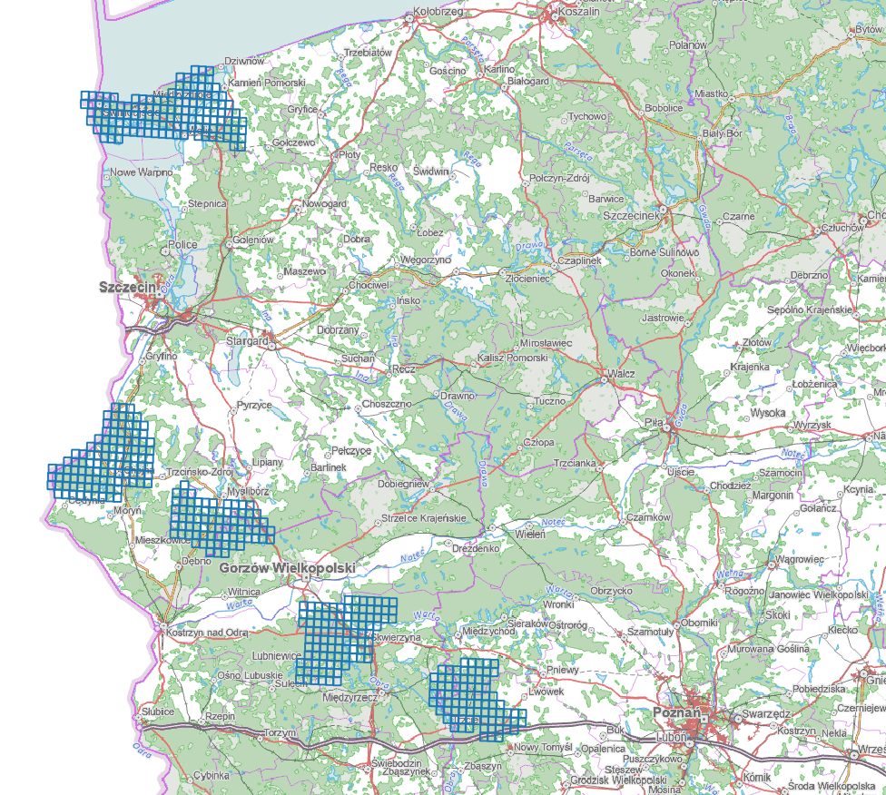 Ilustracja przedstawia zrzut ekranu z zasięgiem nowo przyjętych danych