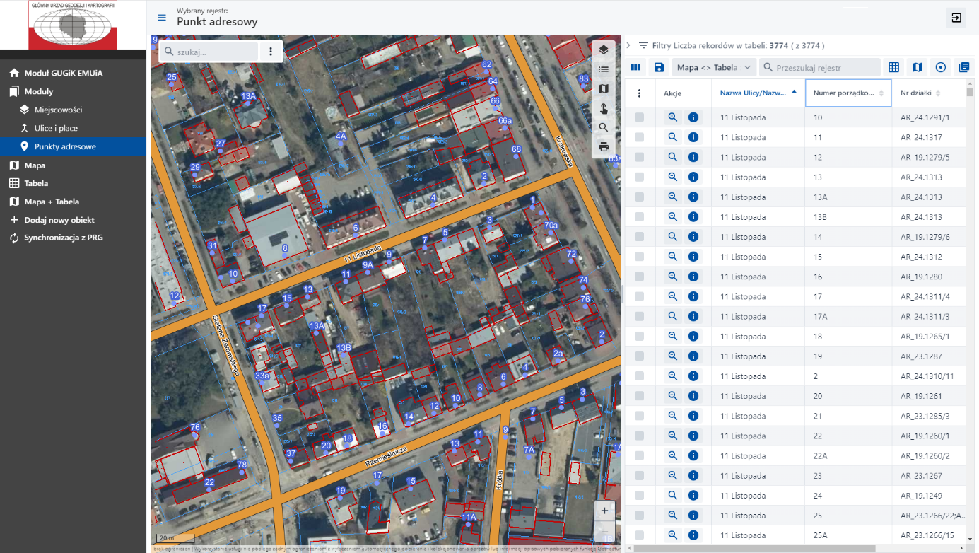 zrzut z aplikacji EMUiA