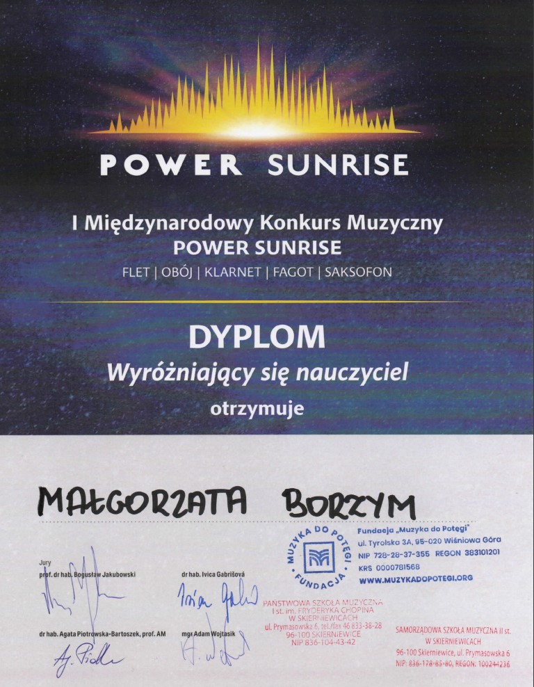 Małgorzata Borzym - wyróżniajcy się nauczyciel