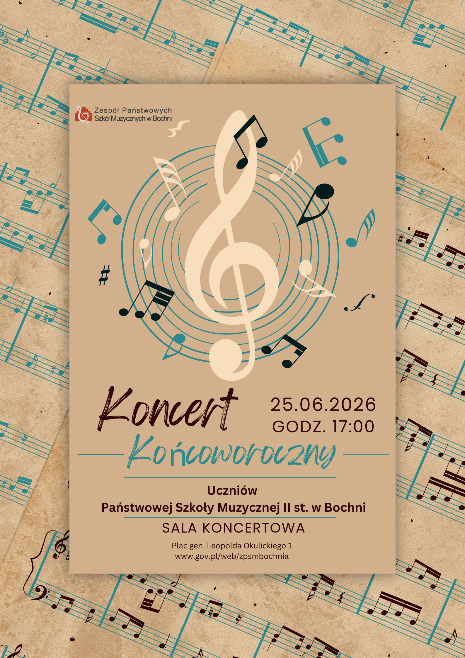 Koncert KOŃCOWOROCZNY Uczniów Państwowej Szkoły Muzycznej II stopnia w Bochni, 25.06.2026 r.