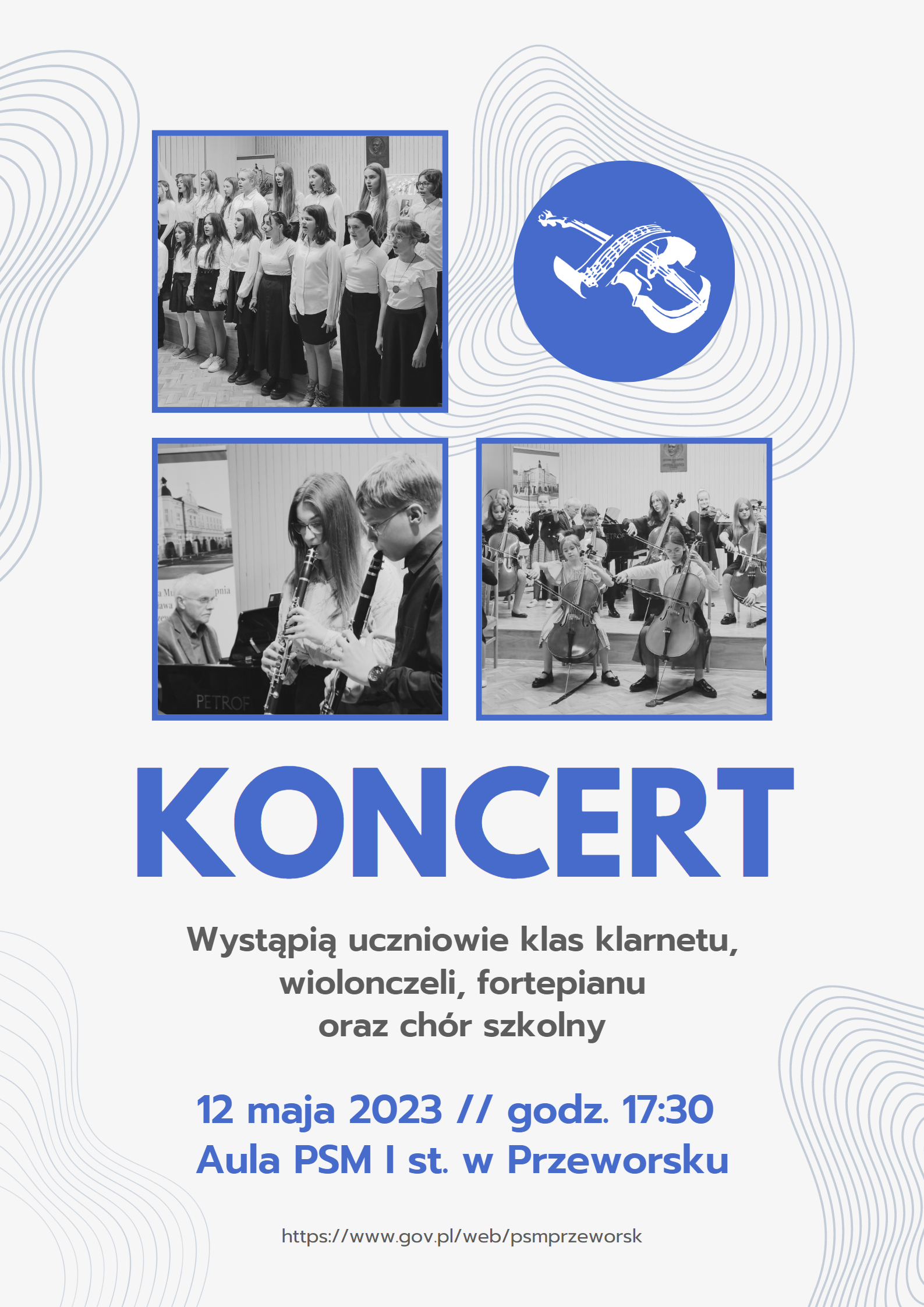 Koncert chóru klasy klarnetu wiolonczeli i fortepianu - 12 maja 2023