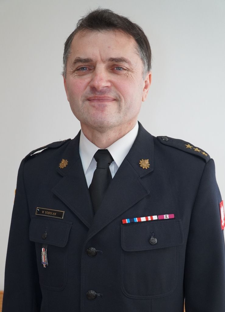 Dowódca Jednostki Ratowniczo-Gaśniczej KP PSP w Brzozowie kpt. Wojciech Sobolak