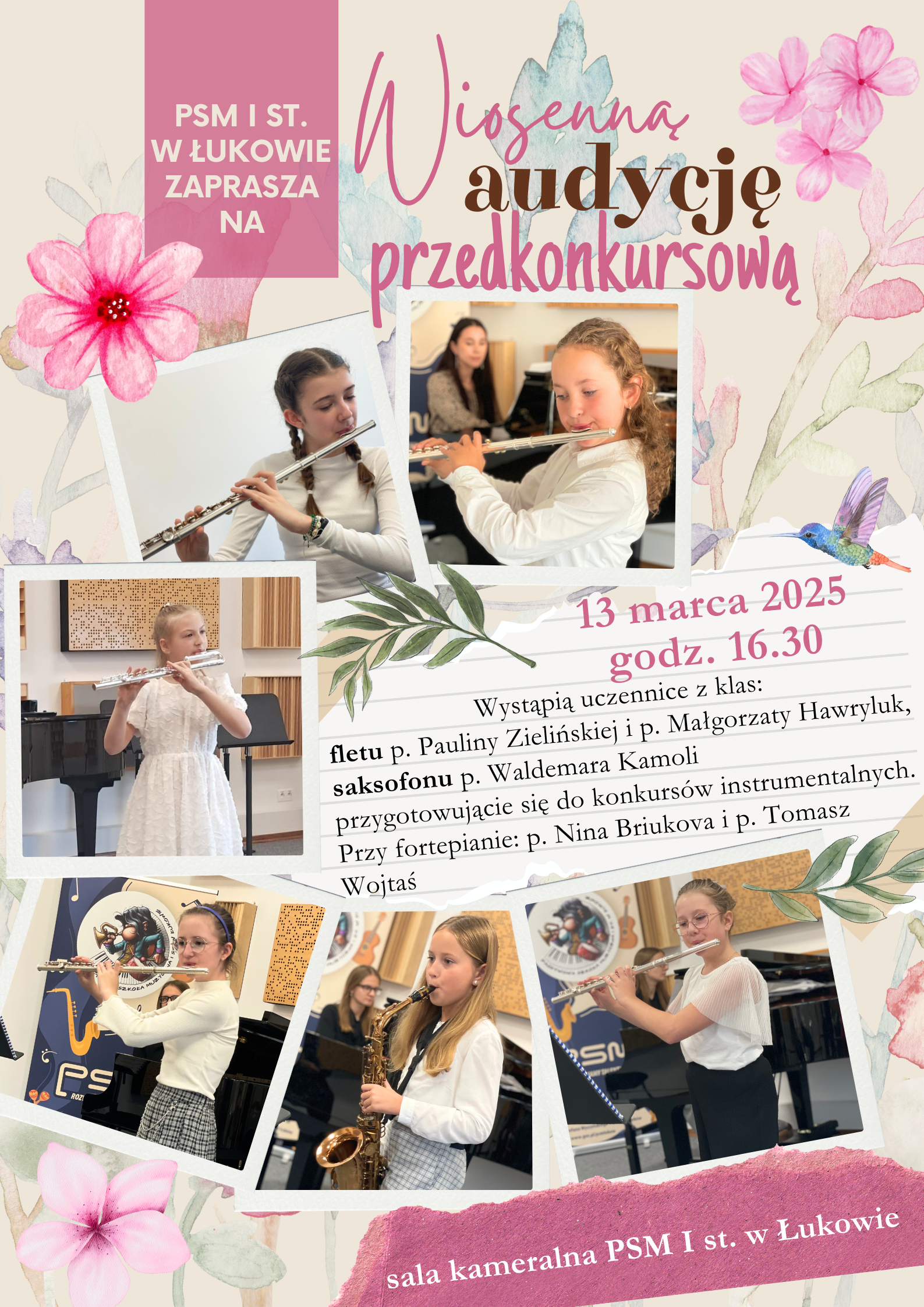 Plakat wiosenna audycja przedkonkursowa