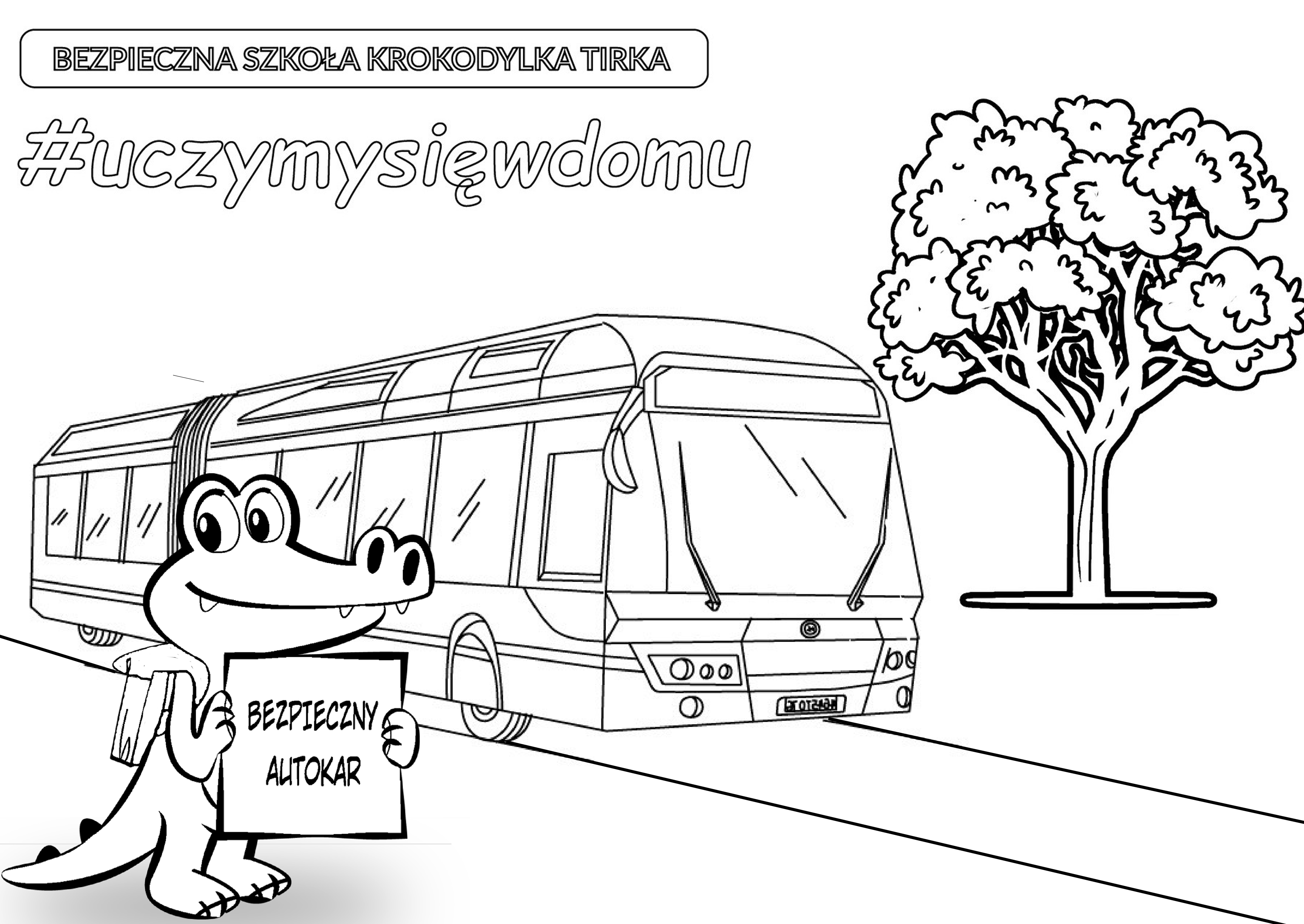 Bezpieczna szkoła Krokodylka Tirka - kolorowanka