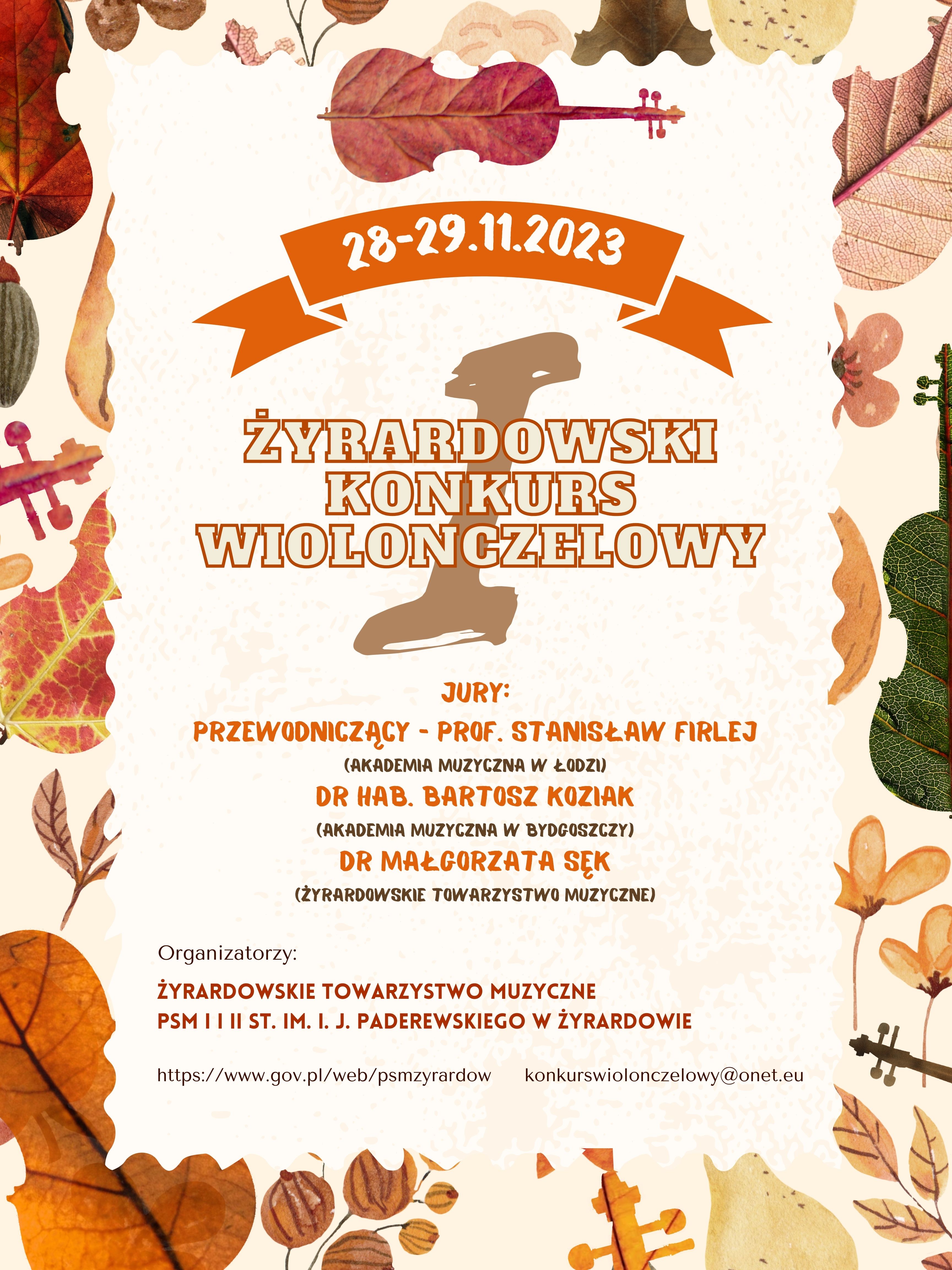 plakaat konkurs wiolonczelowy