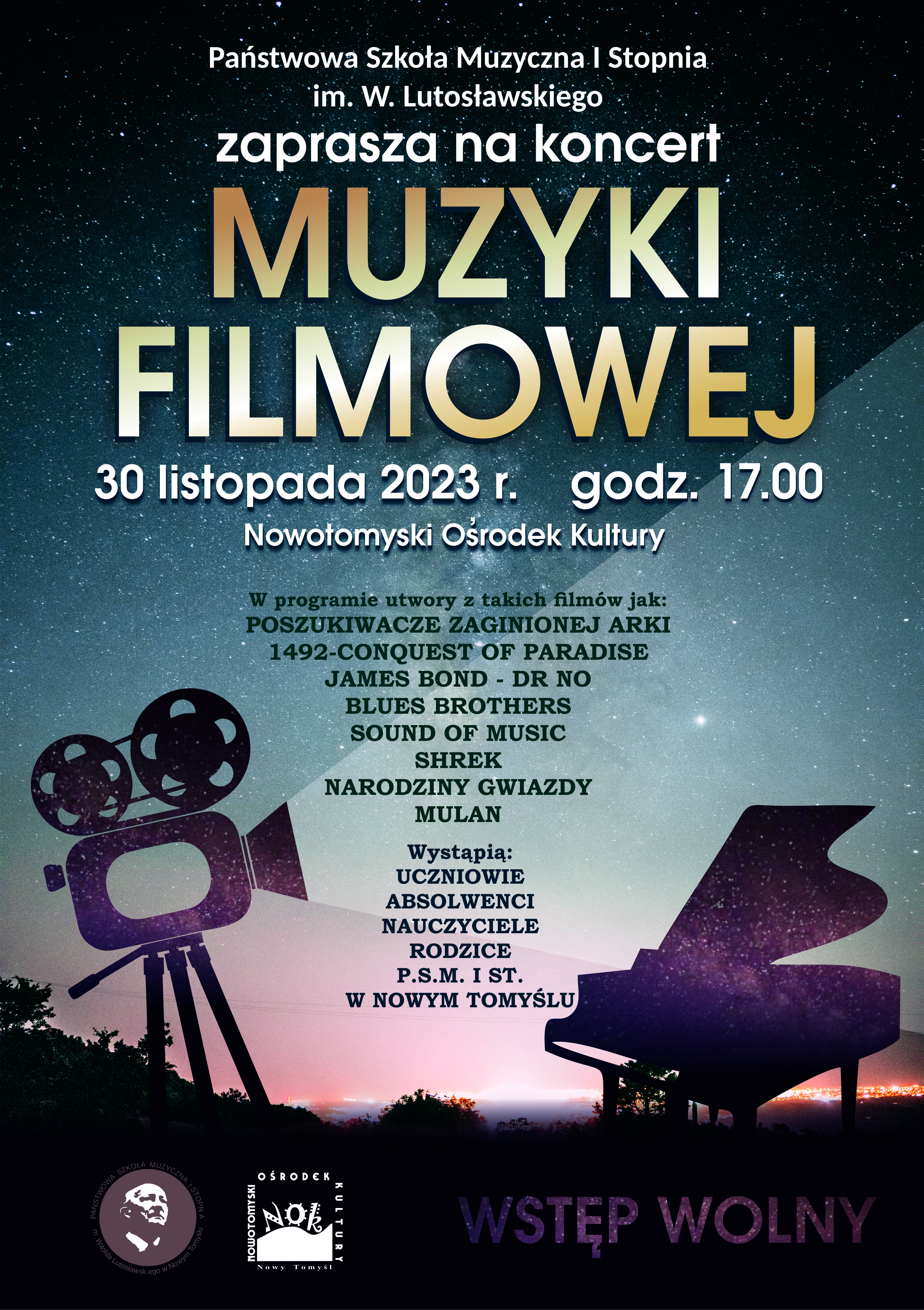 Plakat - koncert muzyki filmowej