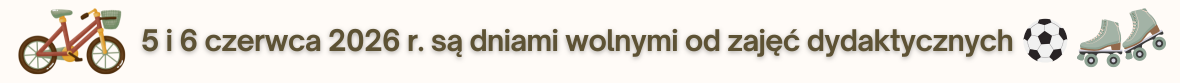 Baner z brązowym napisem: 