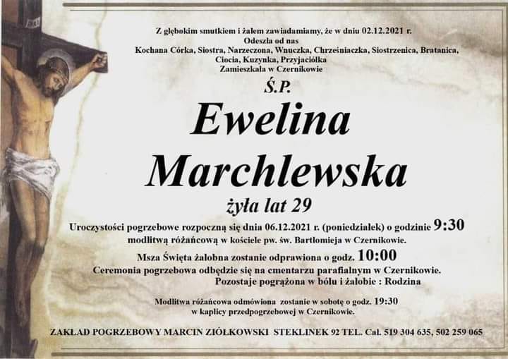 nekrolog śp. Ewelina Marchlewska