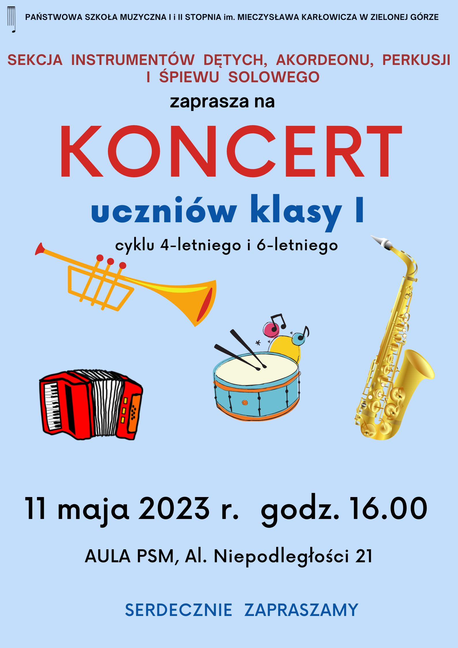 Koncert uczniów klasy 1