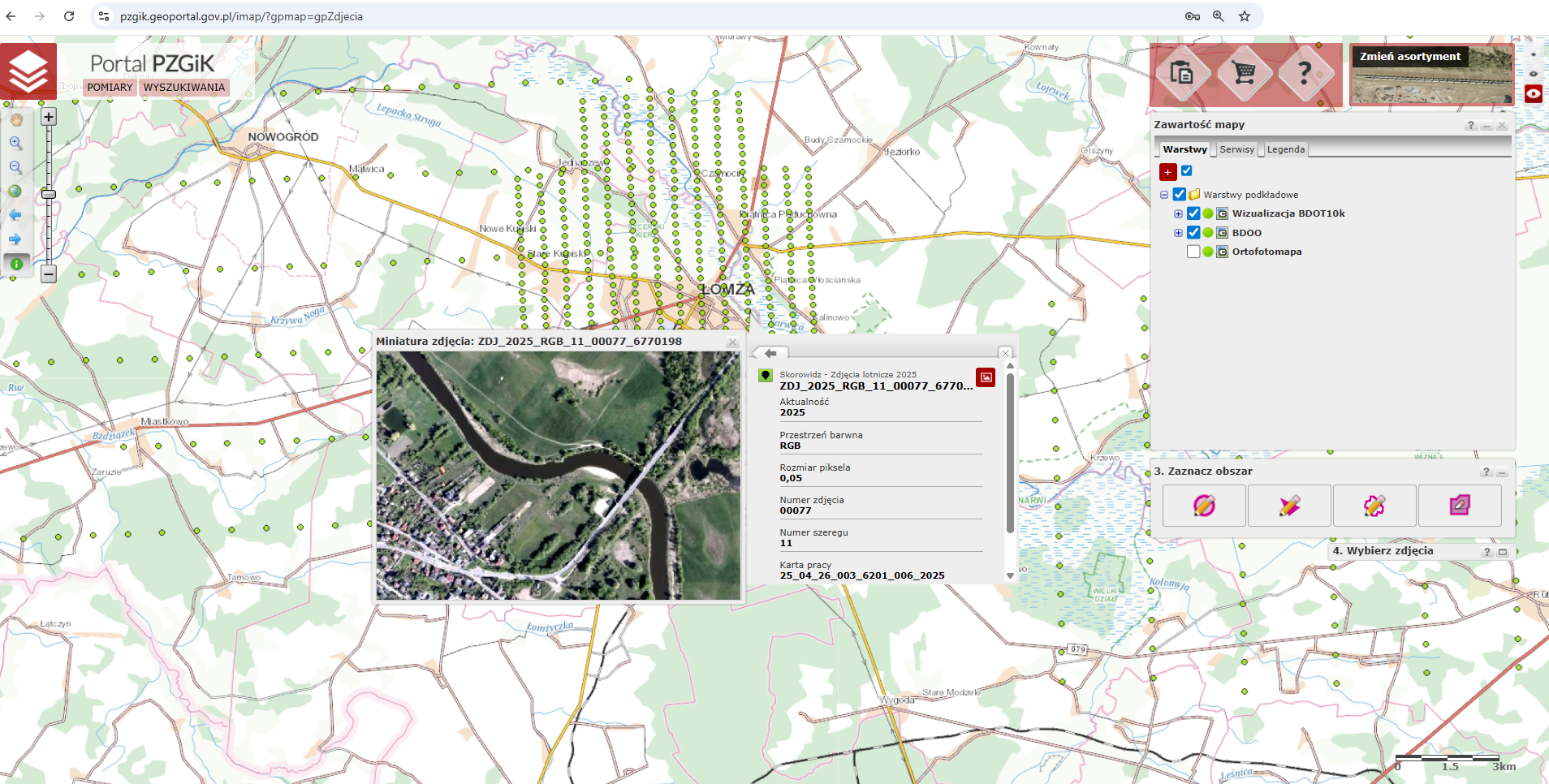 Ilustracja przedstawia zrzut ekranu z portalu pzgik.