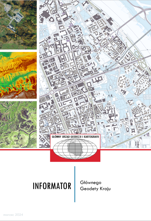 Ilustracja przedstawia stronę tytułową Informatora Głównego Geodety Kraju