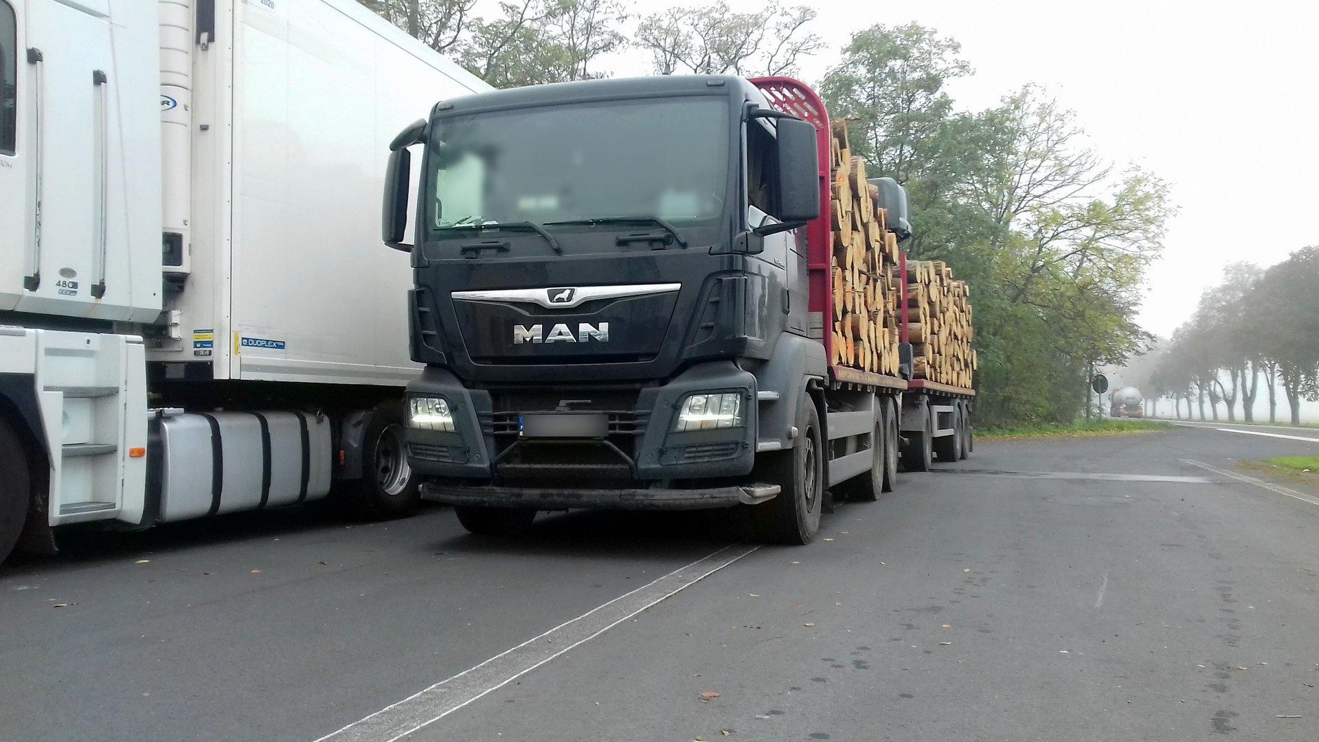 Ciężarówka przewożąca drewno