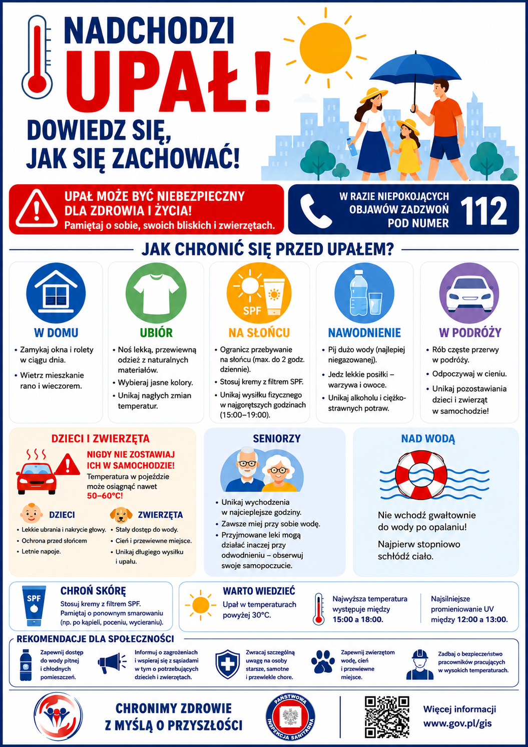 Ulotka dotycząca upałów