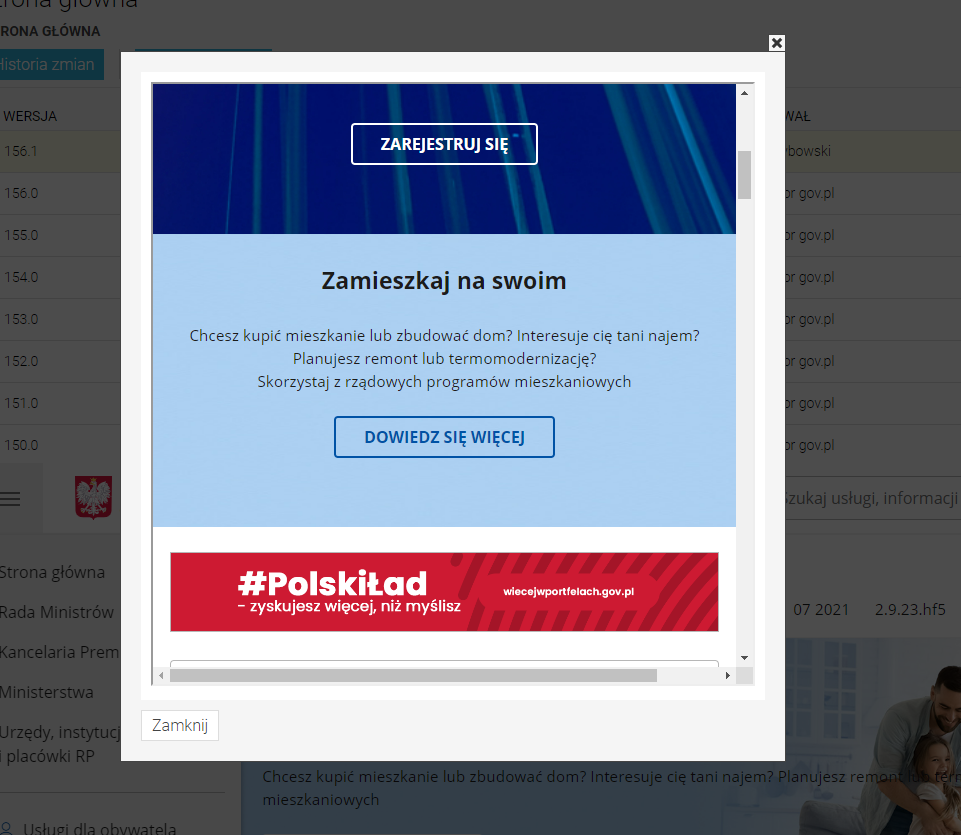 Wyskakujące okienko z podglądem strony