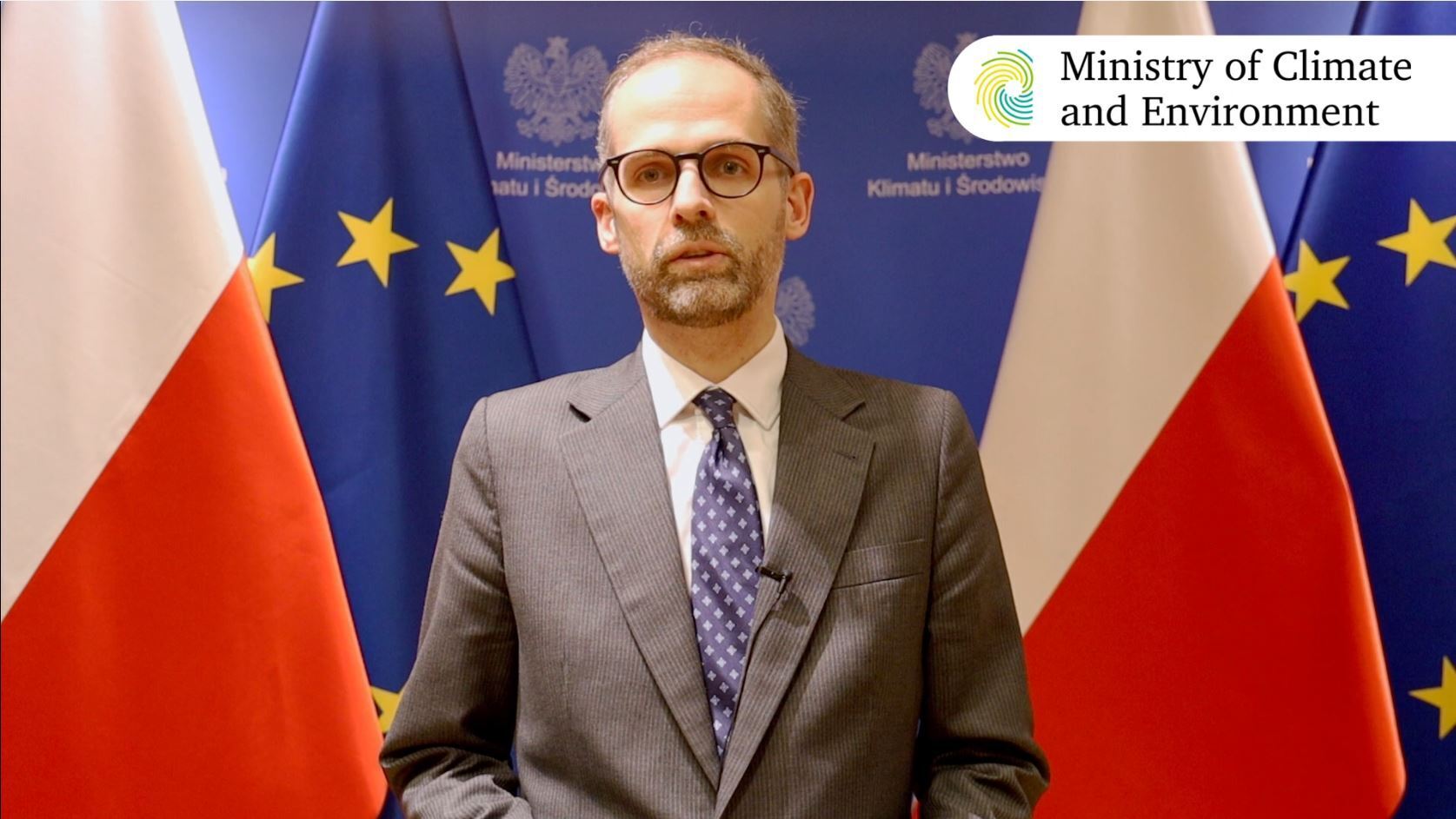 Wiceminister Klimatu i Środowiska, Adam Guibourgé-Czetwertyński podczas spotkania „Climate Positive – Agenda 2021”